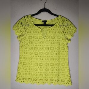 J Crew Yellow Eyelet structured top size 4